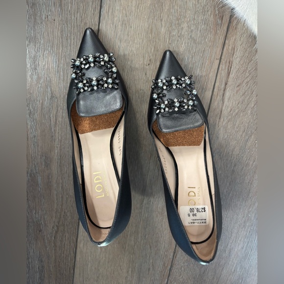 LODI smoke grey leather sexy evening heels - Picture 6 of 14